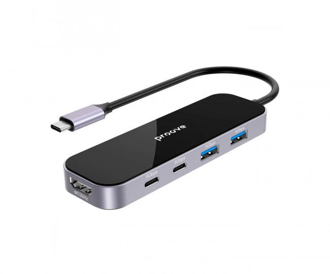 Type-C-Хаб Proove Shadow (2*USB3.0 + Type-C + PD100W + HDMI) (dark gray)